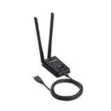 Adaptador de alta potencia USB inalámbrico N 300 Mbps 2.4 GHz con 2 antenas externas de 5 dBi - SILYMX