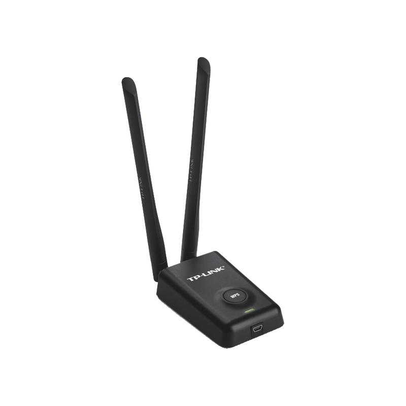 Adaptador de alta potencia USB inalámbrico N 300 Mbps 2.4 GHz con 2 antenas externas de 5 dBi - SILYMX