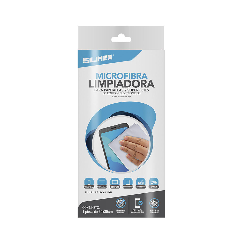 Toallita seca electrostática de 30 x 30 cm auxiliar en la limpieza de superficies o pantallas de equipos de computo y aparatos electrónicos fibra óptica limpia sin rayar no daña superficies delicadas TOALLITA-SECA - SILYMX