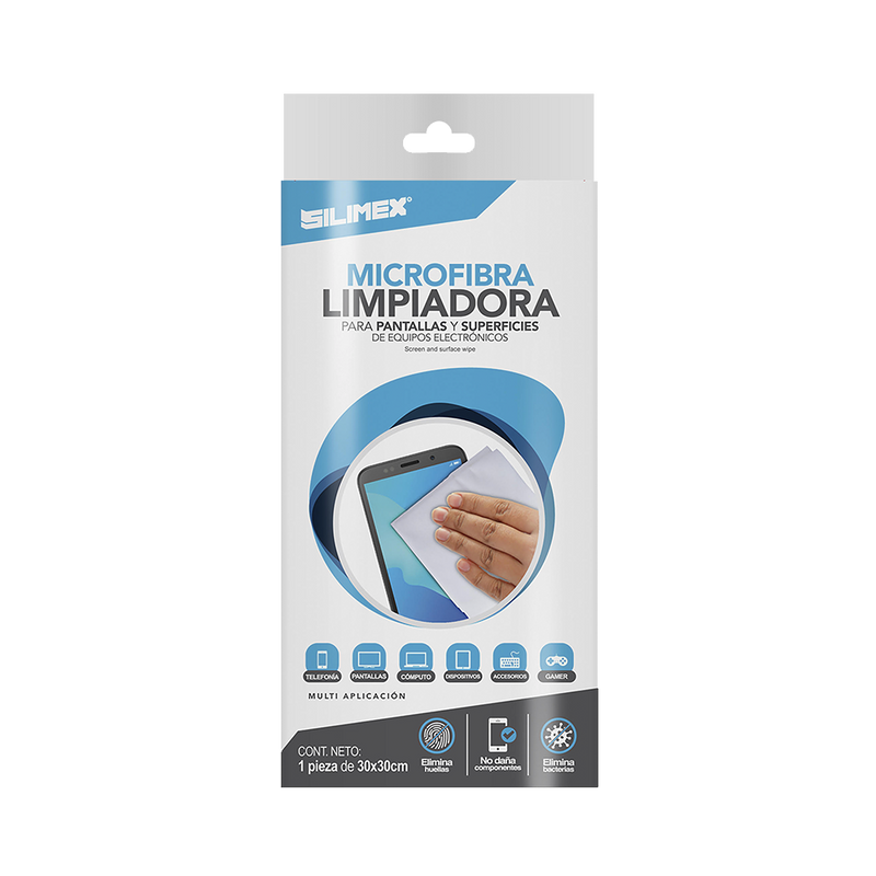 Toallita seca electrostática de 30 x 30 cm auxiliar en la limpieza de superficies o pantallas de equipos de computo y aparatos electrónicos fibra óptica limpia sin rayar no daña superficies delicadas TOALLITA-SECA - SILYMX