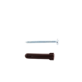 Paquete de 10 taquetes café 1 3/4" y 10 tornillos 10mm x 1 3/4" 1104-05002 TP-2B-KIT - SILYMX