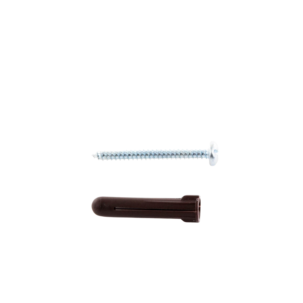 Paquete de 10 taquetes café 1 3/4" y 10 tornillos 10mm x 1 3/4" 1104-05002 TP-2B-KIT - SILYMX