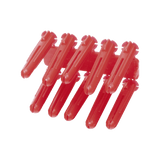 Taquete rojo de 1/4 plástico (100 pzas) para fijar objetos con tornillo en muros y techos de concreto, compatible con tornillo TH10X de 10 x 1 1/2" - SILYMX