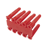 Taquete rojo de 1/4 plástico (100 pzas) para fijar objetos con tornillo en muros y techos de concreto, compatible con tornillo TH10X de 10 x 1 1/2" - SILYMX