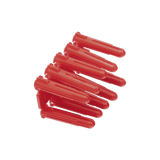 Taquete rojo de 1/4 plástico (100 pzas) para fijar objetos con tornillo en muros y techos de concreto, compatible con tornillo TH10X de 10 x 1 1/2" - SILYMX