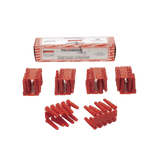 Taquete rojo de 1/4 plástico (100 pzas) para fijar objetos con tornillo en muros y techos de concreto, compatible con tornillo TH10X de 10 x 1 1/2" - SILYMX