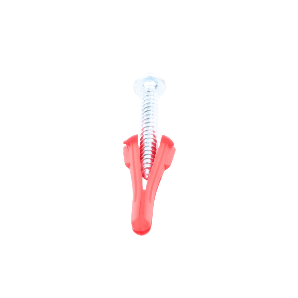 Paquete de 10 taquetes rojos 1 1/2" y 10 tornillos 10mm x 1 1/2" 1103-05002 TP-2X-KIT - SILYMX