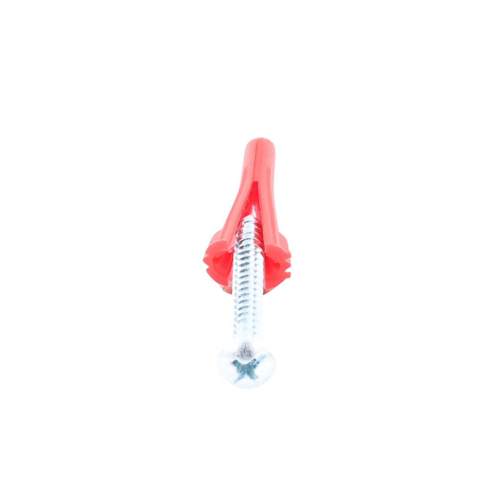 Paquete de 10 taquetes rojos 1 1/2" y 10 tornillos 10mm x 1 1/2" 1103-05002 TP-2X-KIT - SILYMX