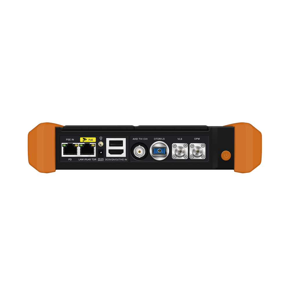 Probador de Vídeo OTDR Pantalla LCD de 7" IP ONVIF 8MP TVI 8MP CVI 8MP AHD SDI EX‐SDI Cable TDR Prueba de Red de Fibra Óptica TPTURBO4KOTDR - SILYMX