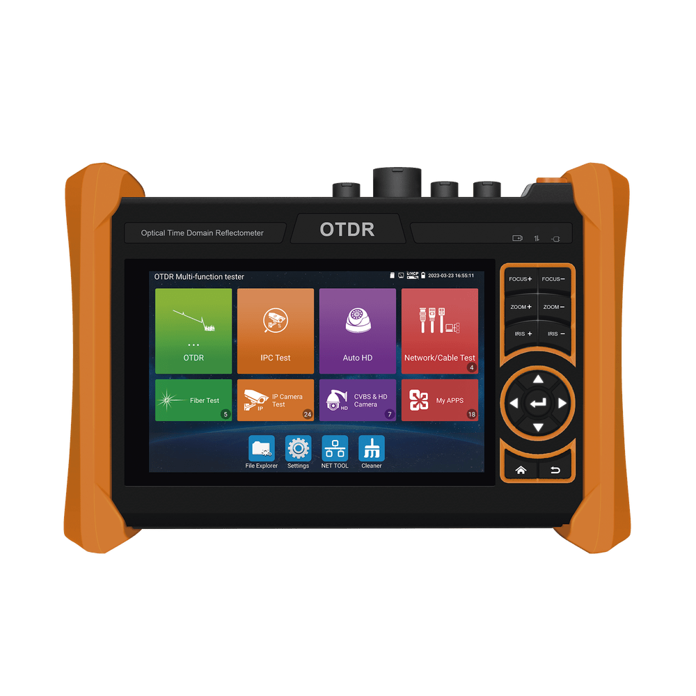 Probador de Vídeo OTDR Pantalla LCD de 7" IP ONVIF 8MP TVI 8MP CVI 8MP AHD SDI EX‐SDI Cable TDR Prueba de Red de Fibra Óptica TPTURBO4KOTDR - SILYMX