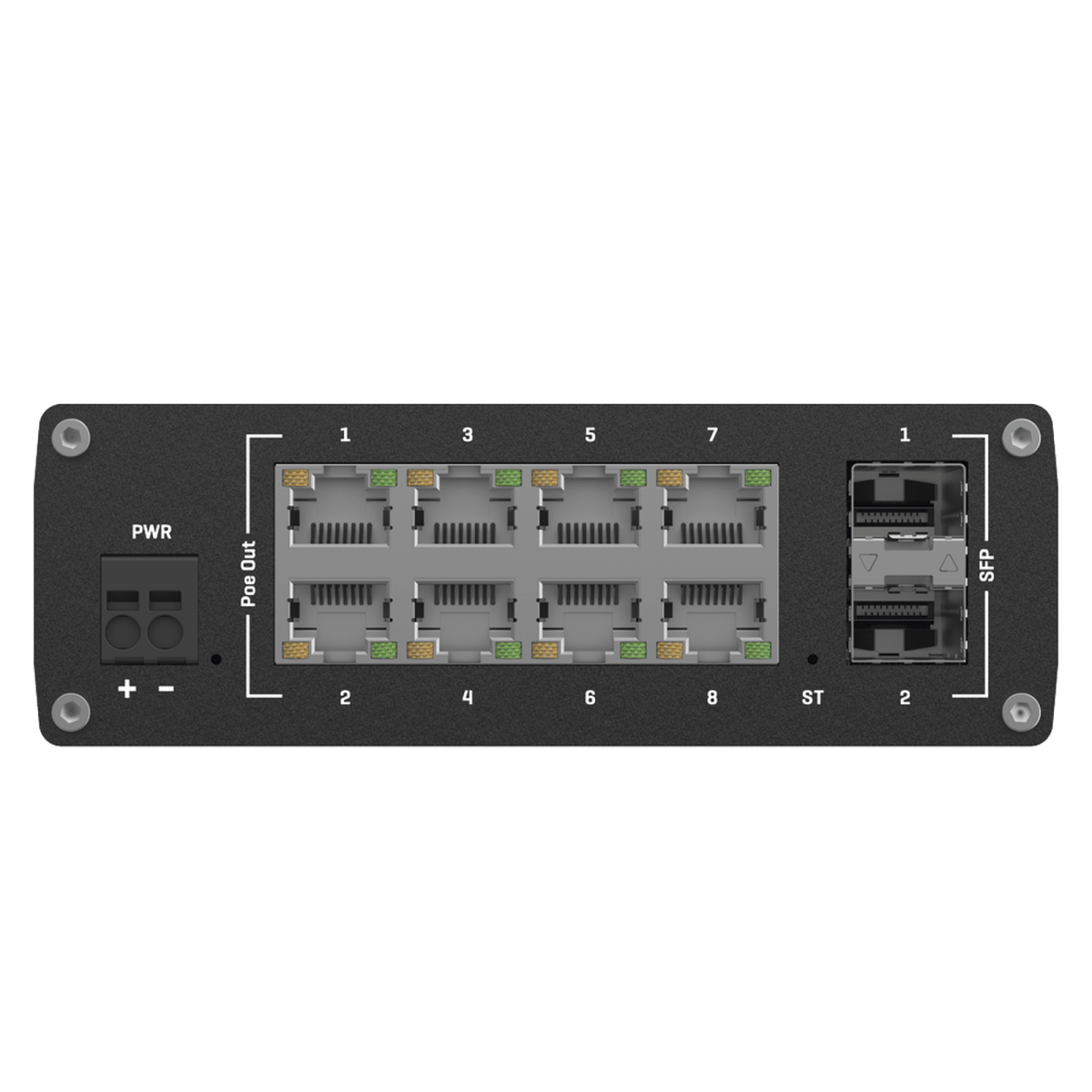 SwitchesTELTONIKATSW202Switch Industrial Administrable L2 Teltonika TSW202 · 8 Puertos PoE+ · 2 SFP · Profinet Clase B · - 40°C a 75°C - SILYMX