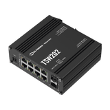 SwitchesTELTONIKATSW202Switch Industrial Administrable L2 Teltonika TSW202 · 8 Puertos PoE+ · 2 SFP · Profinet Clase B · - 40°C a 75°C - SILYMX