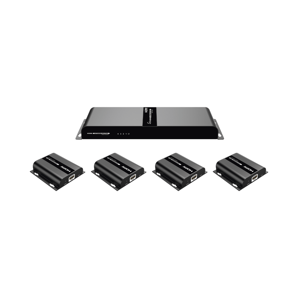 Kit Divisor y Extensor HDMI (Extender Splitter) Divide 1 Fuente HDMI a 4 Pantallas Extiende la señal HDMI hasta 120 m Resolución 1080P @ 60 Hz Cat 5e/6/6a Uso24/7 TT-314-HDBITT - SILYMX