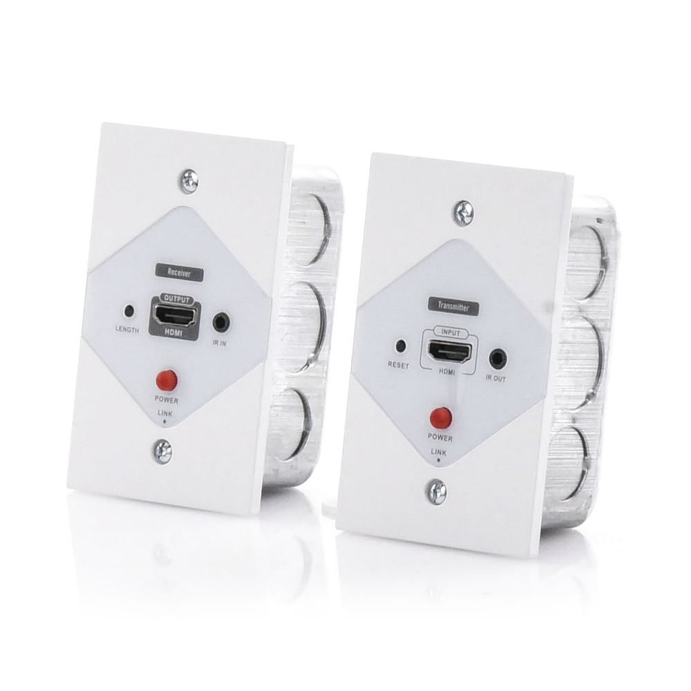 Kit Extensor HDMI en PLACAS DE PARED para distancias de 40 metros Resolución 1080P  60 Hz Cat 6 6A 7 HDR Cero Latencia Soporta Control Remoto Placa de pared de 2.74 x 4.49” tamaño estándar de EE.UU. TT372W - SILYMX