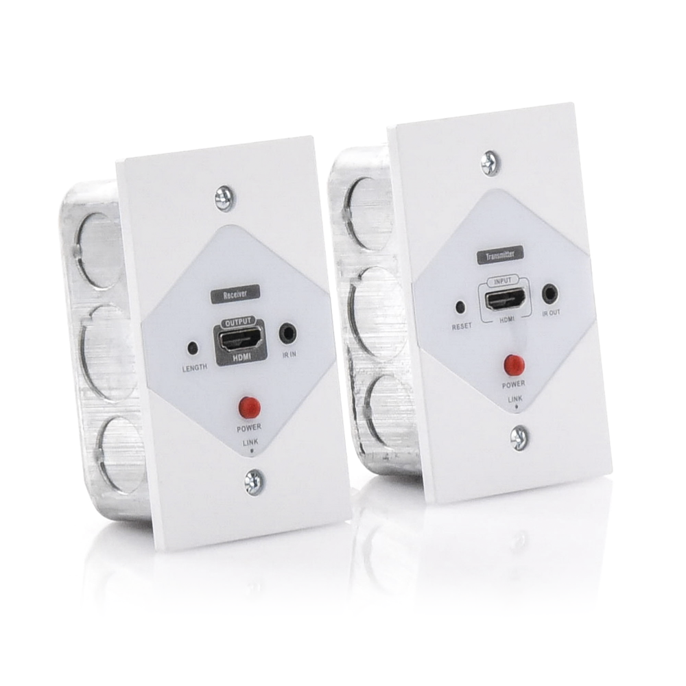 Kit Extensor HDMI en PLACAS DE PARED para distancias de 40 metros Resolución 1080P  60 Hz Cat 6 6A 7 HDR Cero Latencia Soporta Control Remoto Placa de pared de 2.74 x 4.49” tamaño estándar de EE.UU. TT372W - SILYMX