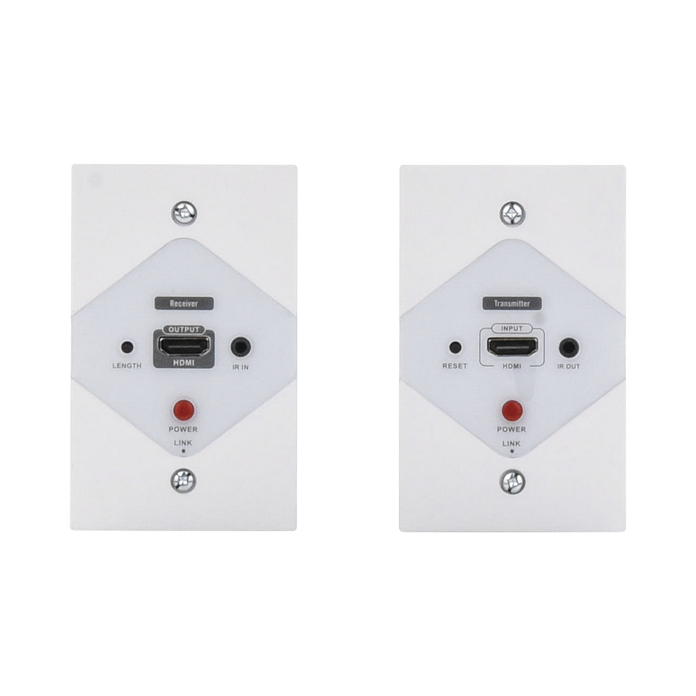 Kit Extensor HDMI en PLACAS DE PARED para distancias de 40 metros Resolución 1080P  60 Hz Cat 6 6A 7 HDR Cero Latencia Soporta Control Remoto Placa de pared de 2.74 x 4.49” tamaño estándar de EE.UU. TT372W - SILYMX