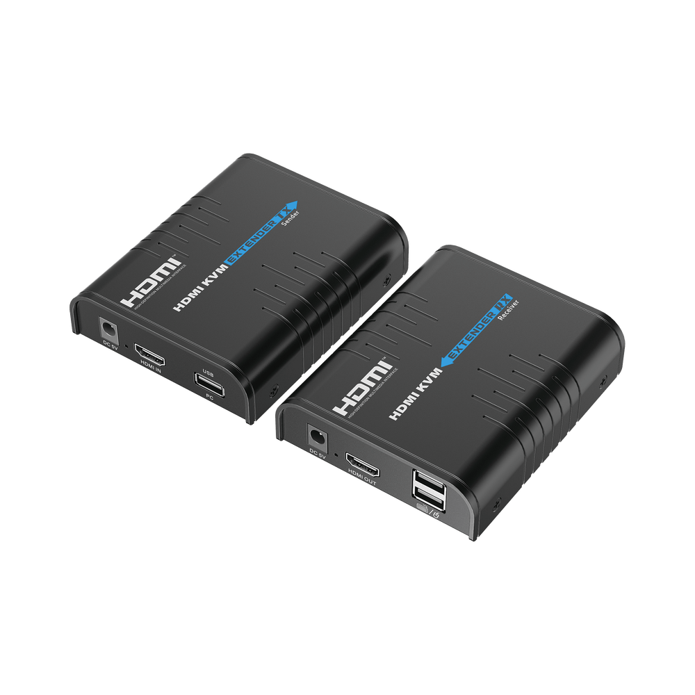 Kit extensor KVM (HDMI y USB) hasta 120 metros Soporta STP y UTP CAT5/5E/6 / Soporta Switch Gigabit para control KVM múltiple / Soporta hasta 253 receptores / Transmite el Video y Controla tu DVR vía USB - SILYMX