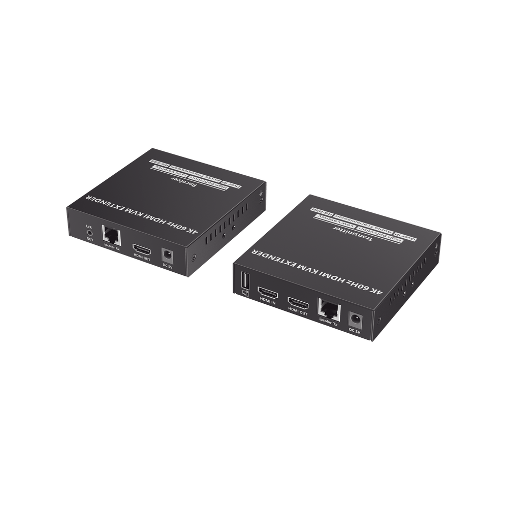 Kit Extensor KVM HDMI y USB hasta 120 metros Transmite el Video y Controla tu DVR vía USB a distancia Soporta resolución 4K 60Hz Cat 6, 6a y 7 Salida Loop en el Tx para visualización local TT582KVM - SILYMX