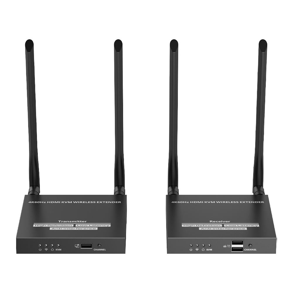 Kit Extensor Inalámbrico ID4K 60Hz Transmisión hasta 50m Transferencia IR Emparejamiento SS TT699KVM - SILYMX