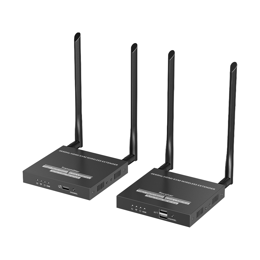 Kit Extensor Inalámbrico ID4K 60Hz Transmisión hasta 50m Transferencia IR Emparejamiento SS TT699KVM - SILYMX