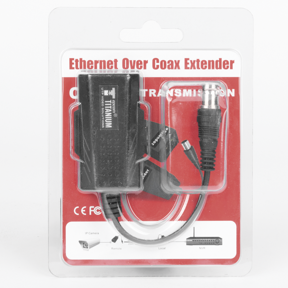 Kit EXTENSOR IP por cable CABLE COAXIAL para distancias de HASTA 200 m REUTILIZA EL CABLEADO EXISTENTE PARA CONECTAR CÁMARAS IP No Requiere Energía Transmisión en Tiempo Real Protección Contra Sobretensiones Incorporada TT-IP-CX - SILYMX