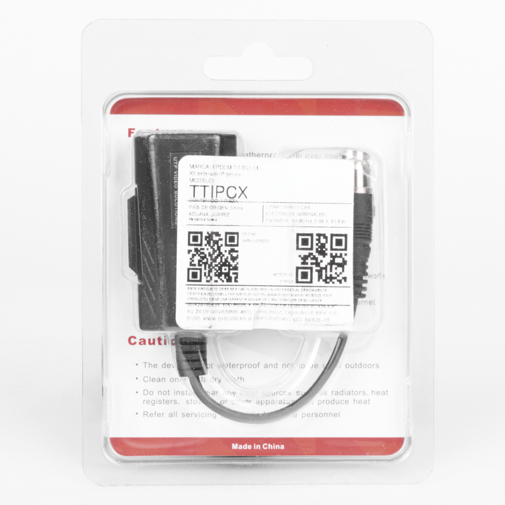 Kit EXTENSOR IP por cable CABLE COAXIAL para distancias de HASTA 200 m REUTILIZA EL CABLEADO EXISTENTE PARA CONECTAR CÁMARAS IP No Requiere Energía Transmisión en Tiempo Real Protección Contra Sobretensiones Incorporada TT-IP-CX - SILYMX