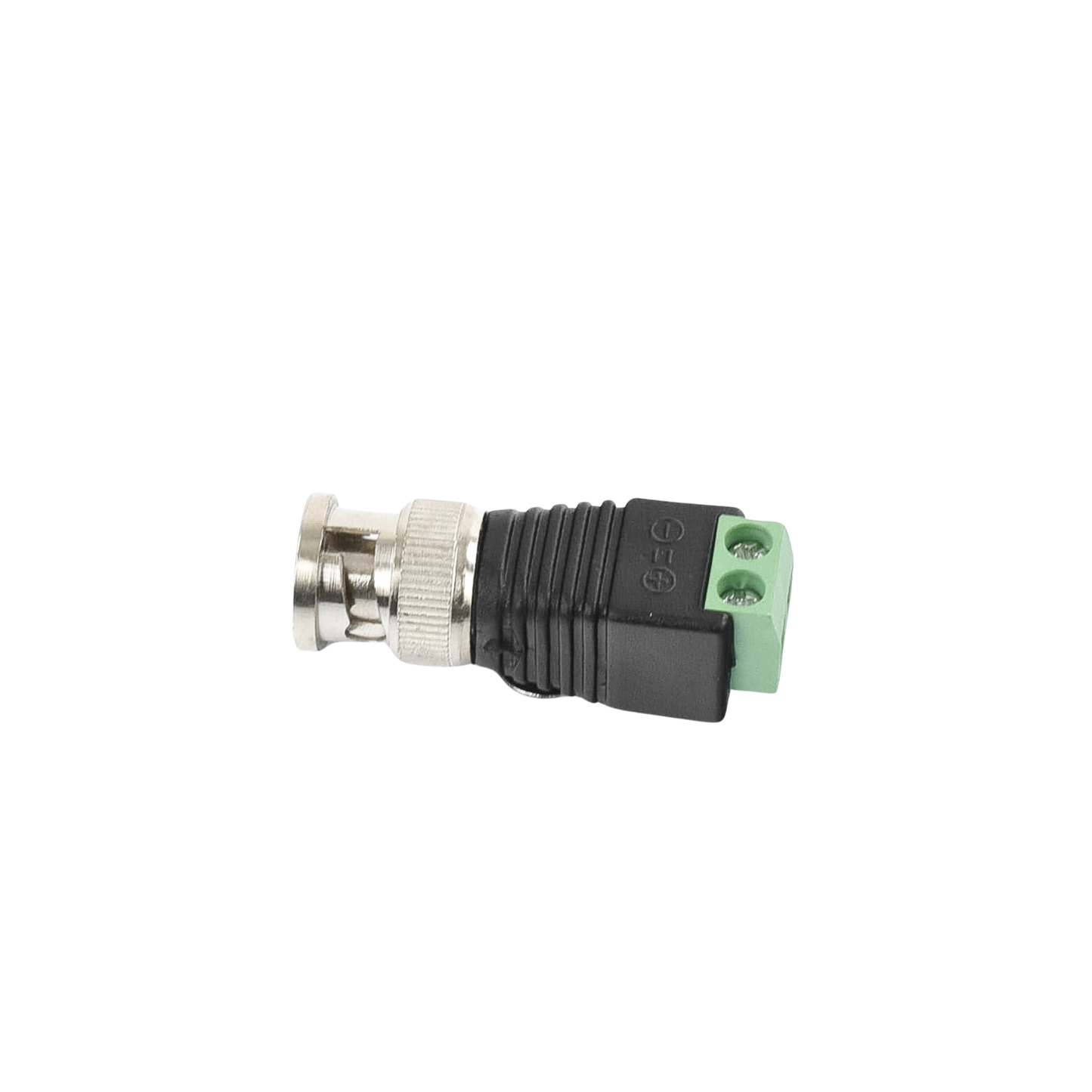 Adaptador de conector BNC macho a 2 terminales-tornillo para cables AWG-26-14, en aplicaciones CCTV, Níquel/ Oro/ PTFE y PVC TT-RG-17 - SILYMX