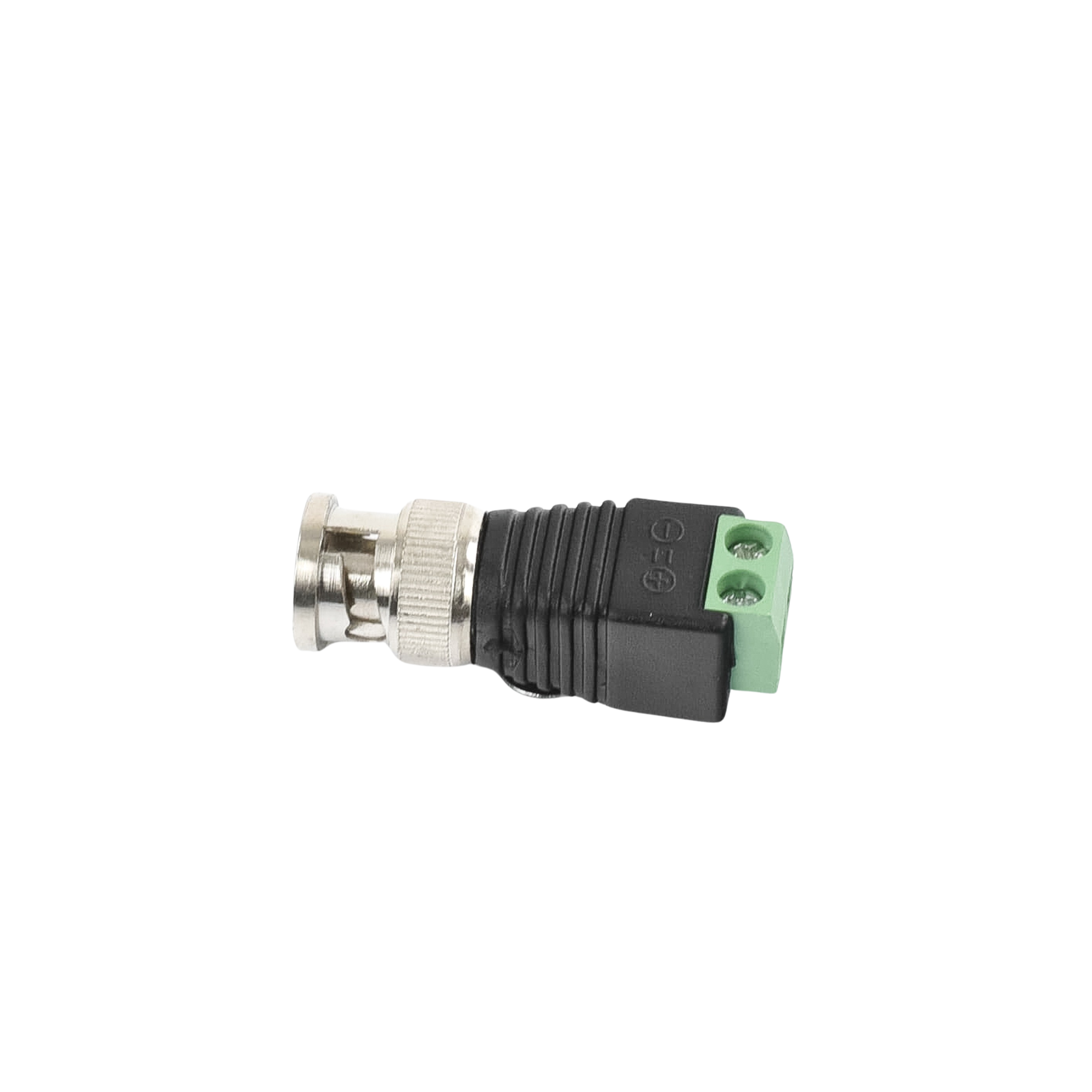 Adaptador de conector BNC macho a 2 terminales-tornillo para cables AWG-26-14, en aplicaciones CCTV, Níquel/ Oro/ PTFE y PVC TT-RG-17 - SILYMX