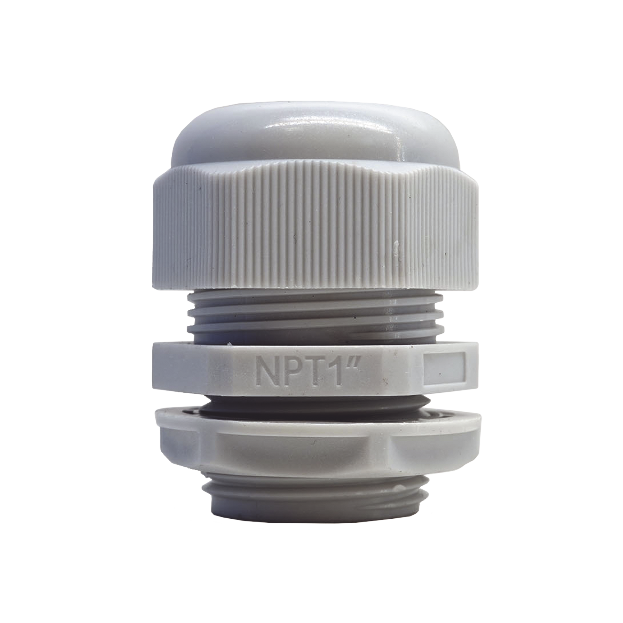 Conector Plástico Blanco Tipo Glándula para Rosca NPT 1" TXPRO TXG-PG-100N - SILYMX