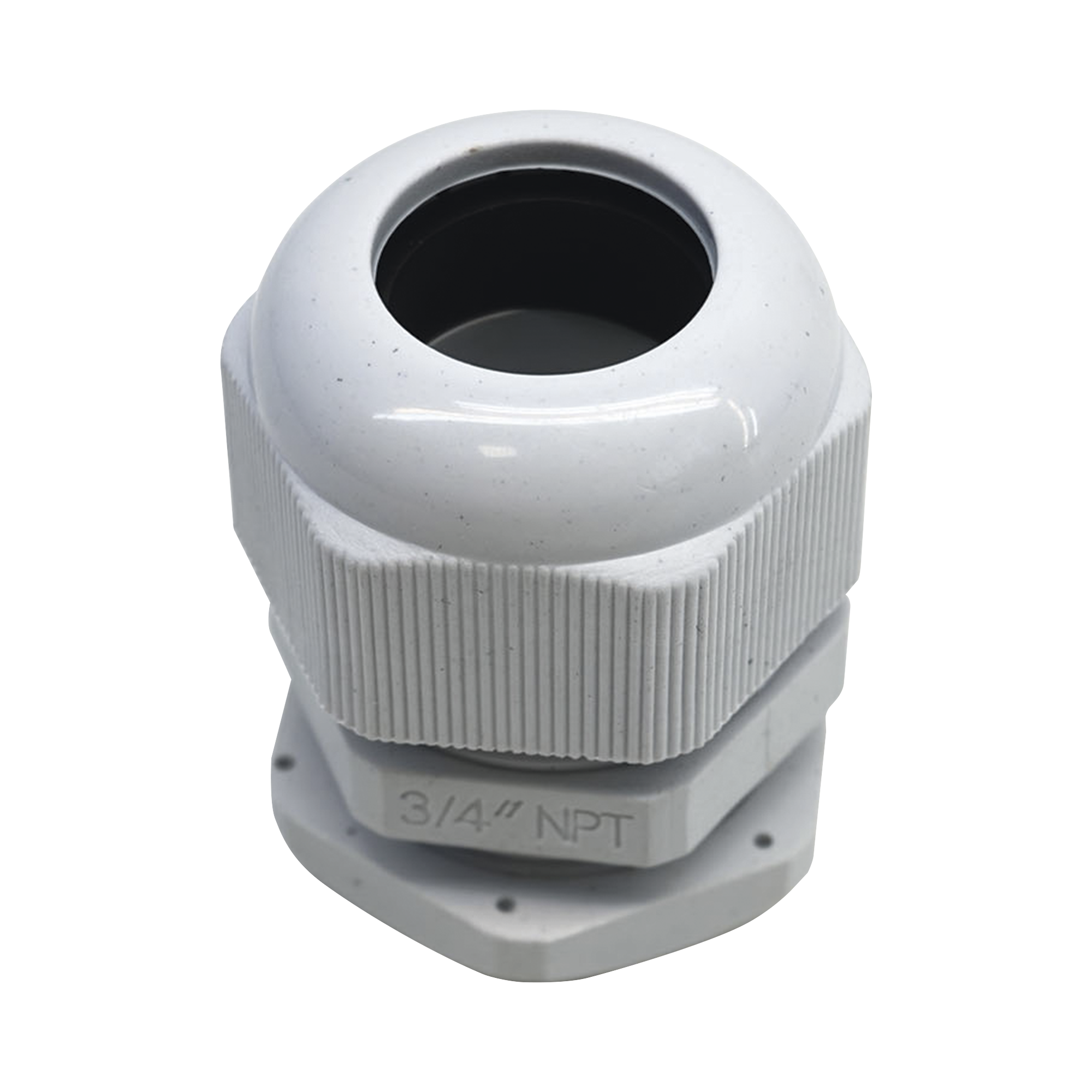 Conector Plástico Blanco Tipo Glándula para Rosca NPT 3/4" TXPRO TXG-PG-34N - SILYMX