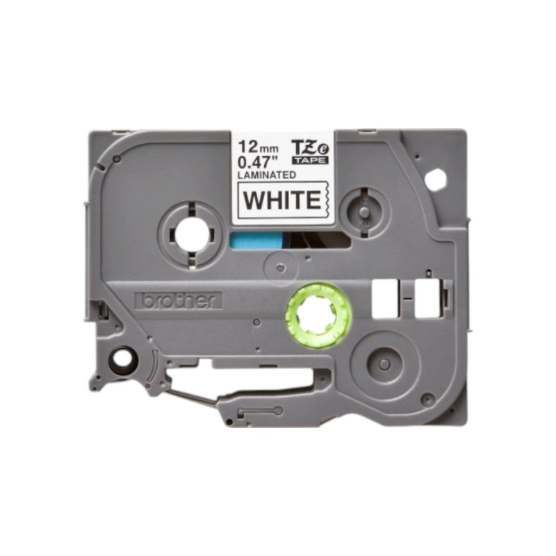 Etiqueta blanca continua laminada Brother TZE231 de 12 mm de ancho x 8 mts de largo Impresión en negro - SILYMX