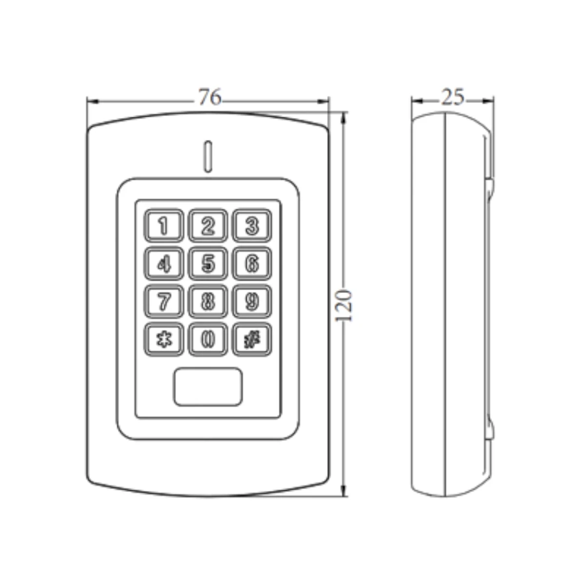Lector de ProximidadZKTECOMK-H IDTeclado Control de Acceso 1000 Usuarios RF - ID 125 KHz Interior Exterior IP65 ZKTECO MK - H ID - SILYMX