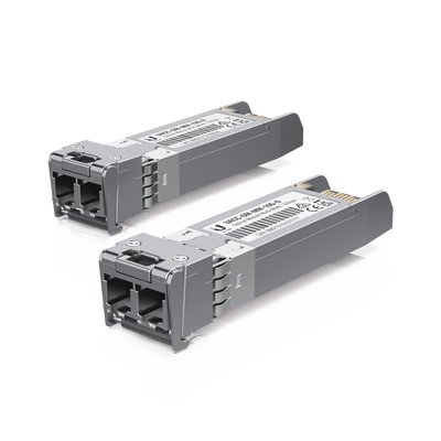 UBIQUITIUACC-OM-MM-10G-D-2UFiber Módulo SFP+ 10G, transceptor MiniGibic MultiModo 10 Gbps, distancia 300m, conectores LC, paquete de 2 piezas - SILYMX