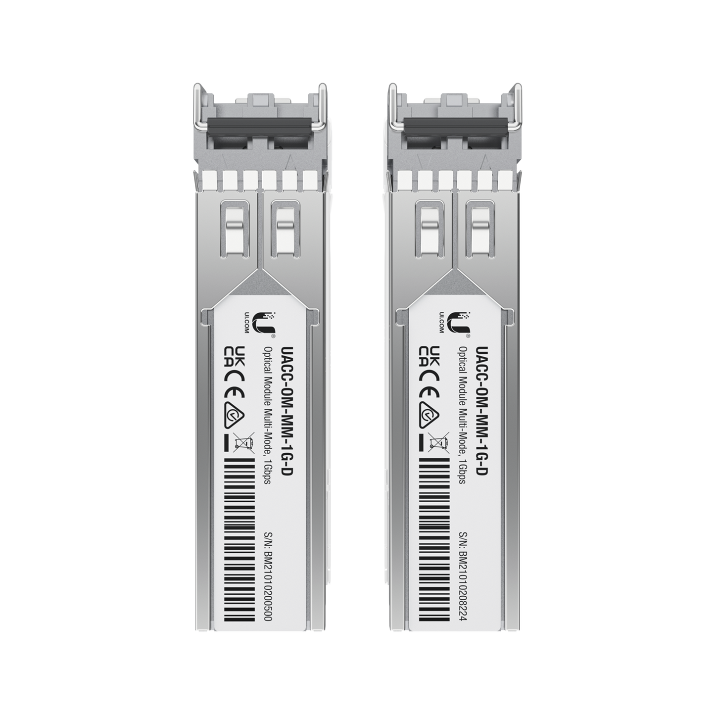 UFiber Módulo SFP, transceptor MiniGibic MultiModo 1.25 Gbps, distancia 550m, conectores LC, paquete de 2 piezas UACC-OM-MM-1G-D-2 - SILYMX