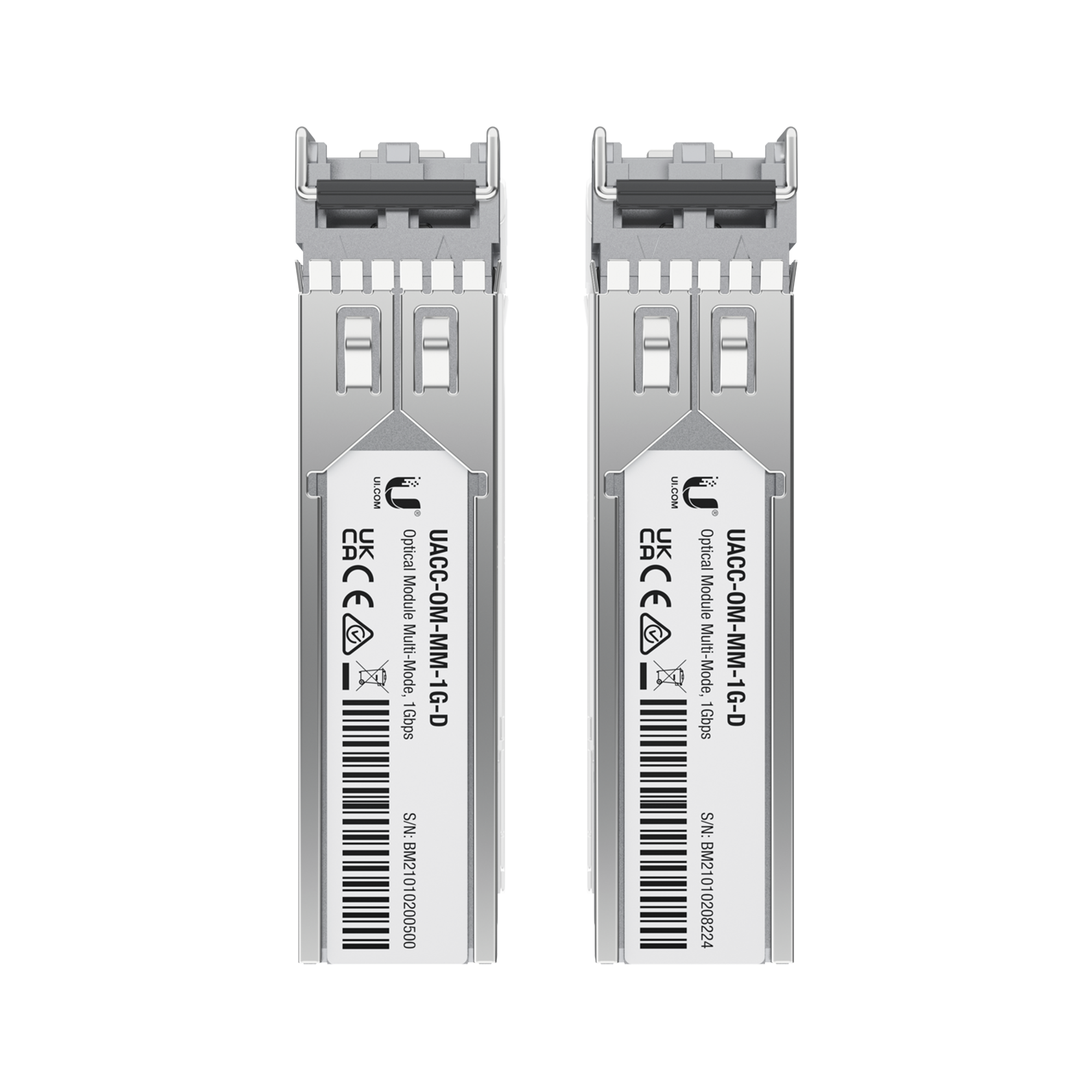 UFiber Módulo SFP, transceptor MiniGibic MultiModo 1.25 Gbps, distancia 550m, conectores LC, paquete de 2 piezas UACC-OM-MM-1G-D-2 - SILYMX