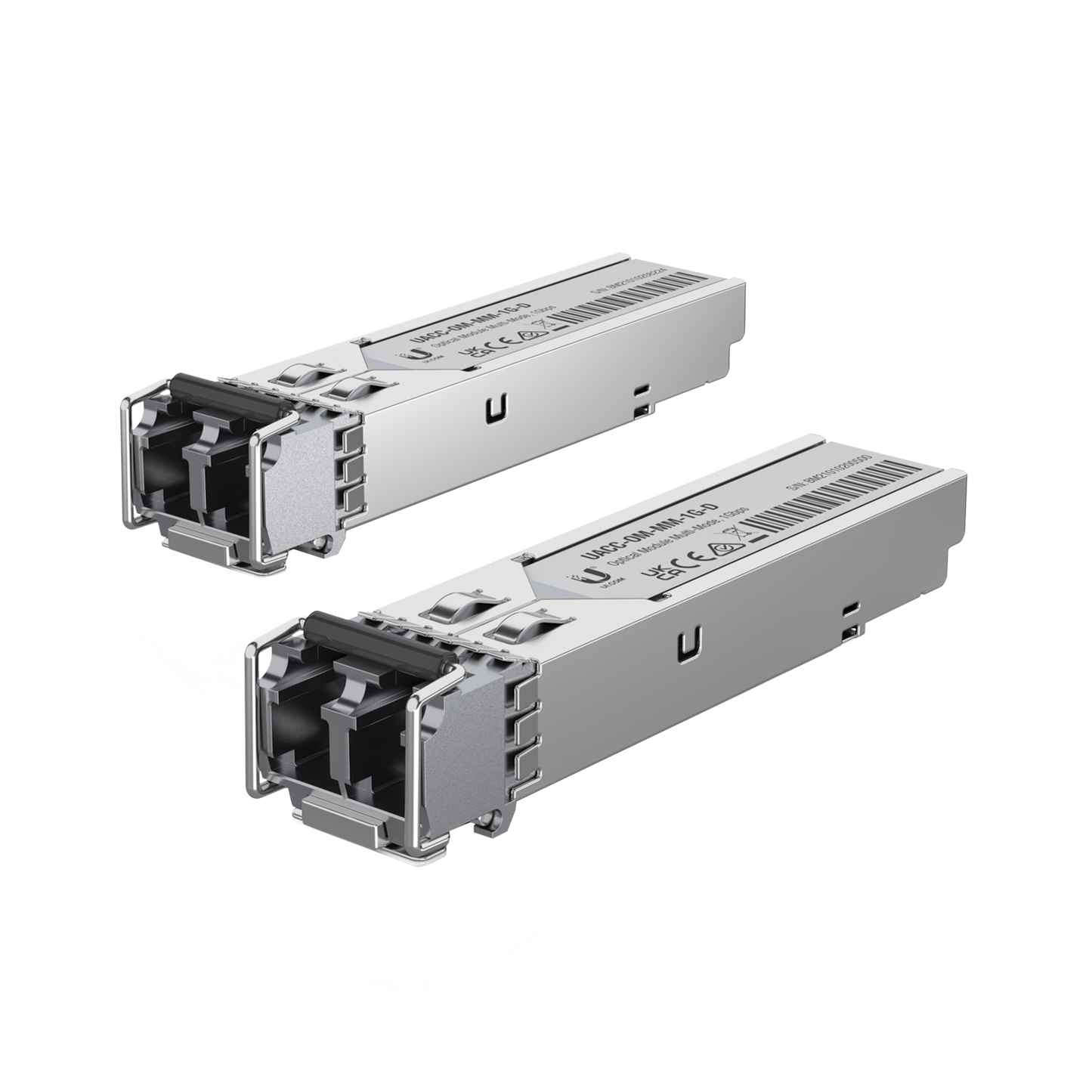 UFiber Módulo SFP, transceptor MiniGibic MultiModo 1.25 Gbps, distancia 550m, conectores LC, paquete de 2 piezas UACC-OM-MM-1G-D-2 - SILYMX