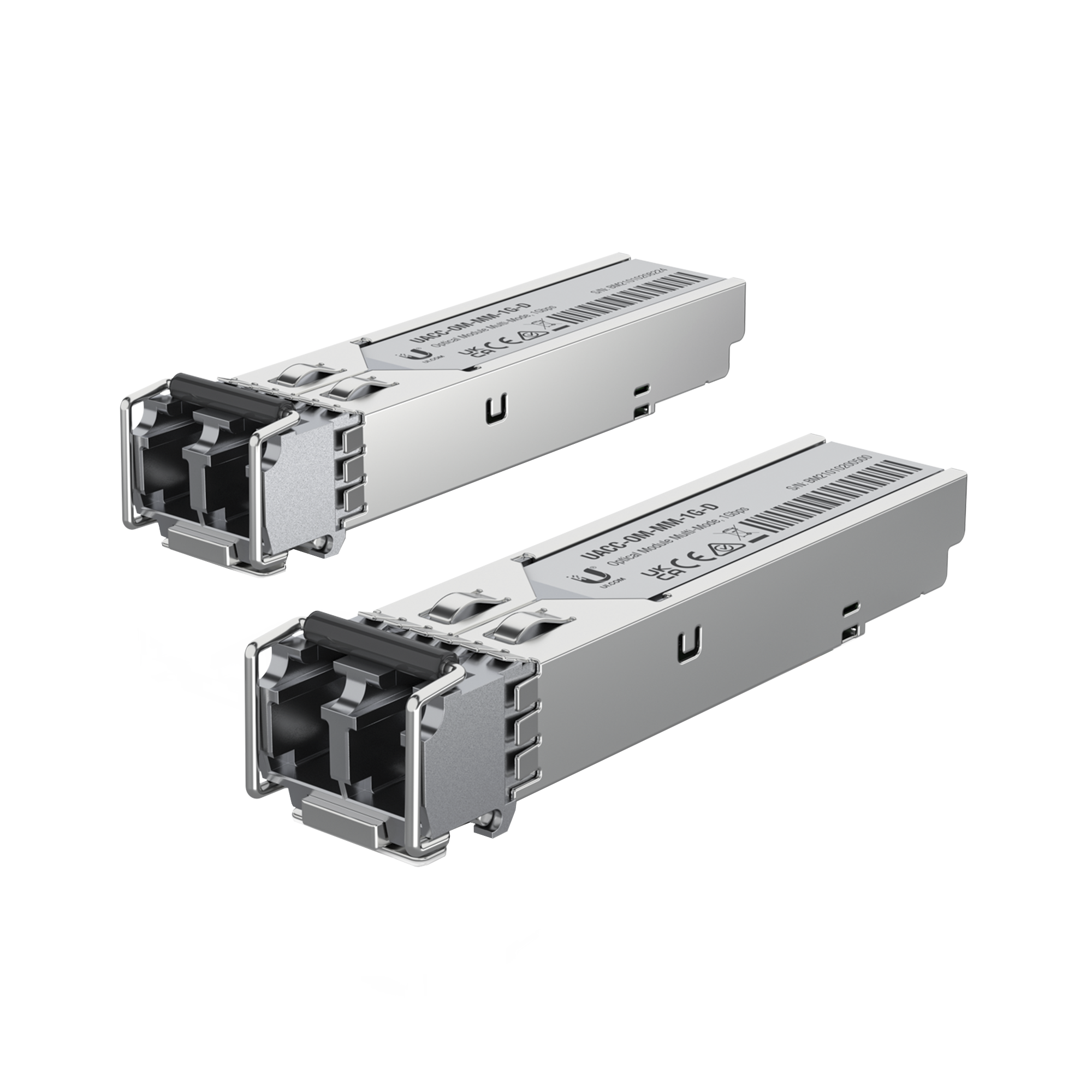 UFiber Módulo SFP, transceptor MiniGibic MultiModo 1.25 Gbps, distancia 550m, conectores LC, paquete de 2 piezas UACC-OM-MM-1G-D-2 - SILYMX