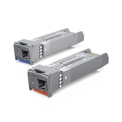 UBIQUITIUACC-OM-SM-10G-S-2UFiber Módulo SFP+, transceptor MiniGibic MonoModo 10 Gbps, distancia 10 km, un conector LC. Incluye 2 piezas - SILYMX