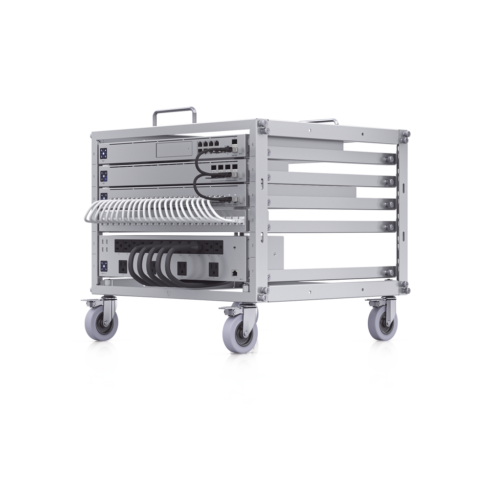 UniFi Rack Móvil de 6 Unidades incluye 1 patchpanel de 24 puertos Gigabit no requiere herramientas para armarse incluye ruedas U-RACK-6U-TL - SILYMX