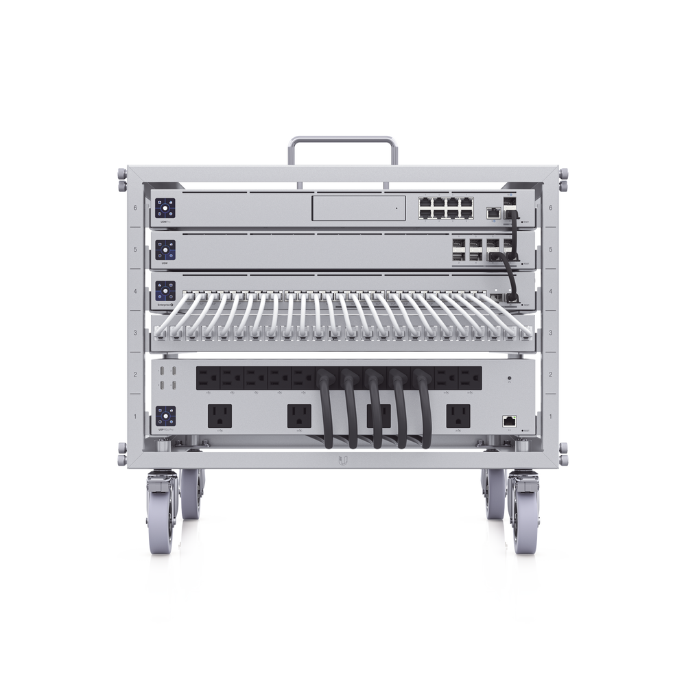 UniFi Rack Móvil de 6 Unidades incluye 1 patchpanel de 24 puertos Gigabit no requiere herramientas para armarse incluye ruedas U-RACK-6U-TL - SILYMX