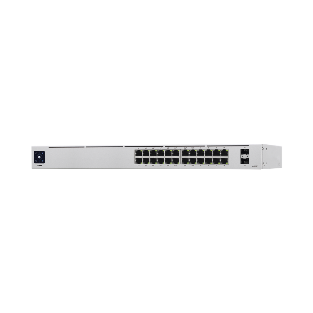 UniFi Switch USW-24-POE Gen2, Capa 2 de 24 puertos (16 puertos PoE 802.3af/at + 8 puertos Gigabit) + 2 puertos 1G SFP, 95W, pantalla informativa - SILYMX