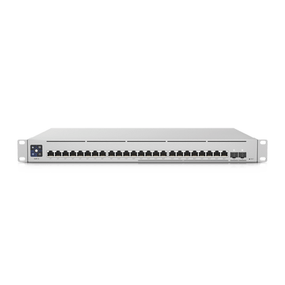 UBIQUITIUSW-ENTERPRISE-24-POEUniFi Switch Empresarial Capa 3 de 24 puertos PoE 802.3af/at (12 puertos 2.5G y 12 puertos 1G) + 2 puertos 1/10G SFP+, 400W, pantalla informativa - SILYMX