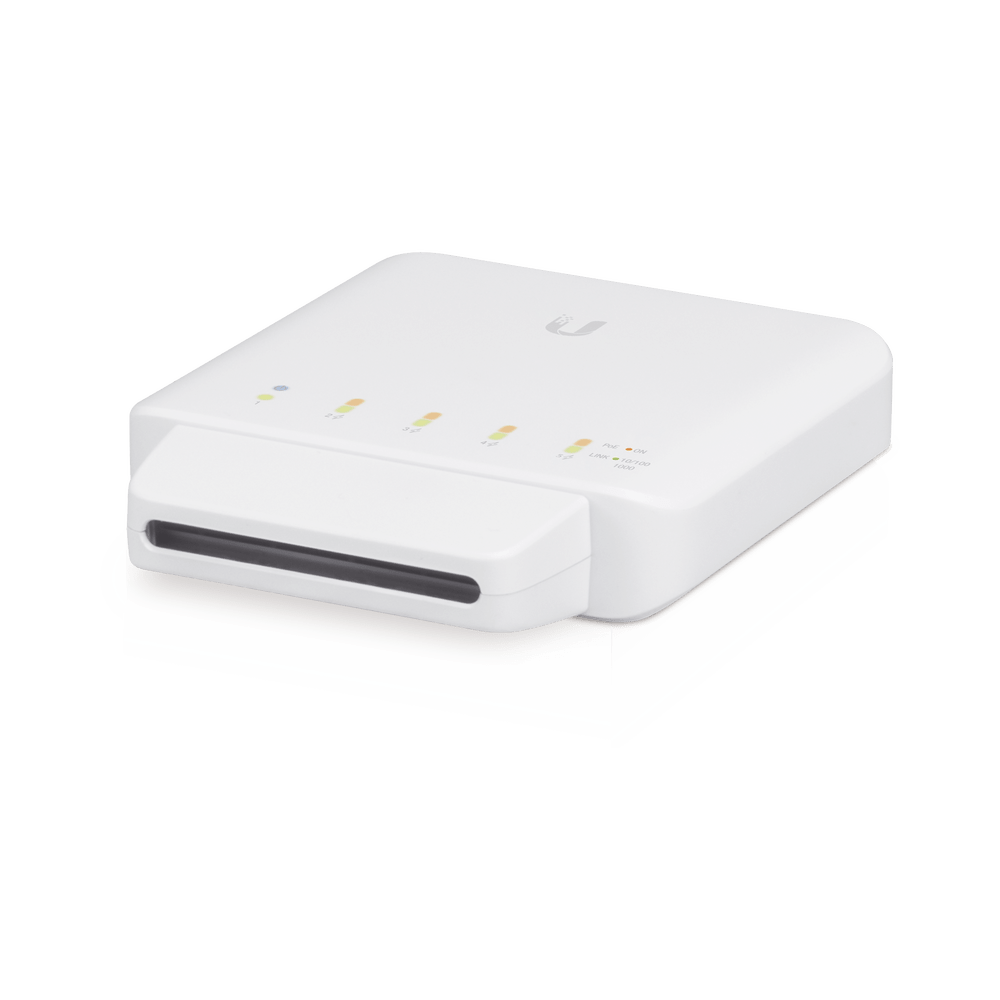 Switch UniFi FLEX de 5 puertos para exterior IP55 1  PoE de entrada y 4 puertos PoE de salida USW-FLEX  UBIQUITI - SILYMX
