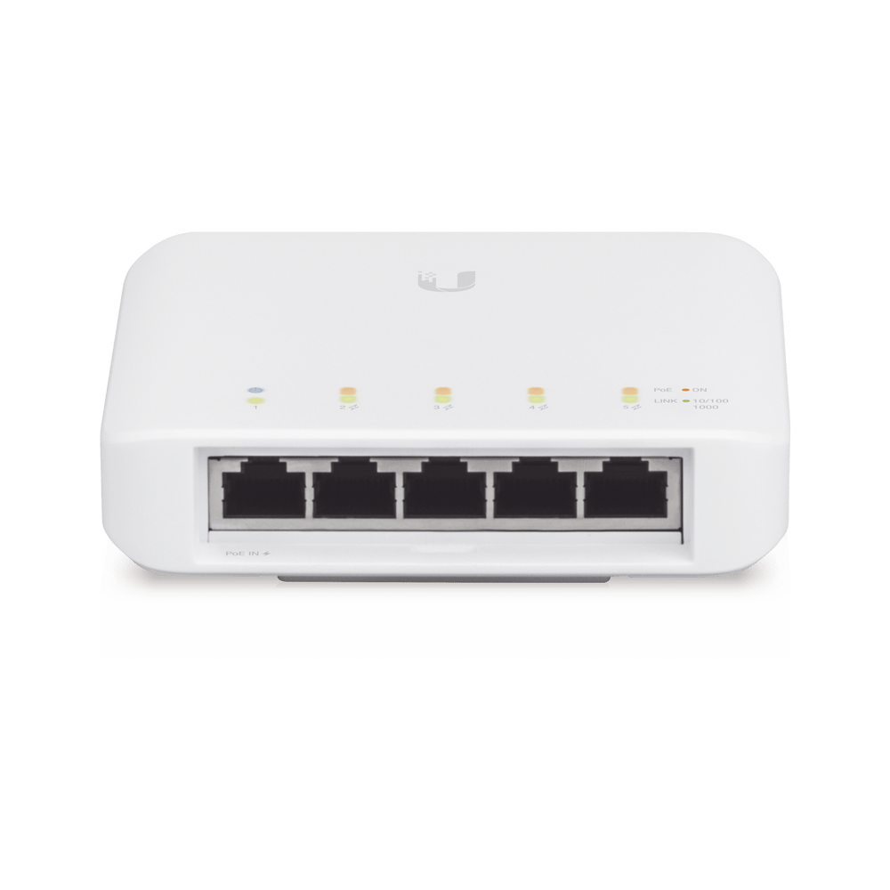 Switch UniFi FLEX de 5 puertos para exterior IP55 1  PoE de entrada y 4 puertos PoE de salida USW-FLEX  UBIQUITI - SILYMX