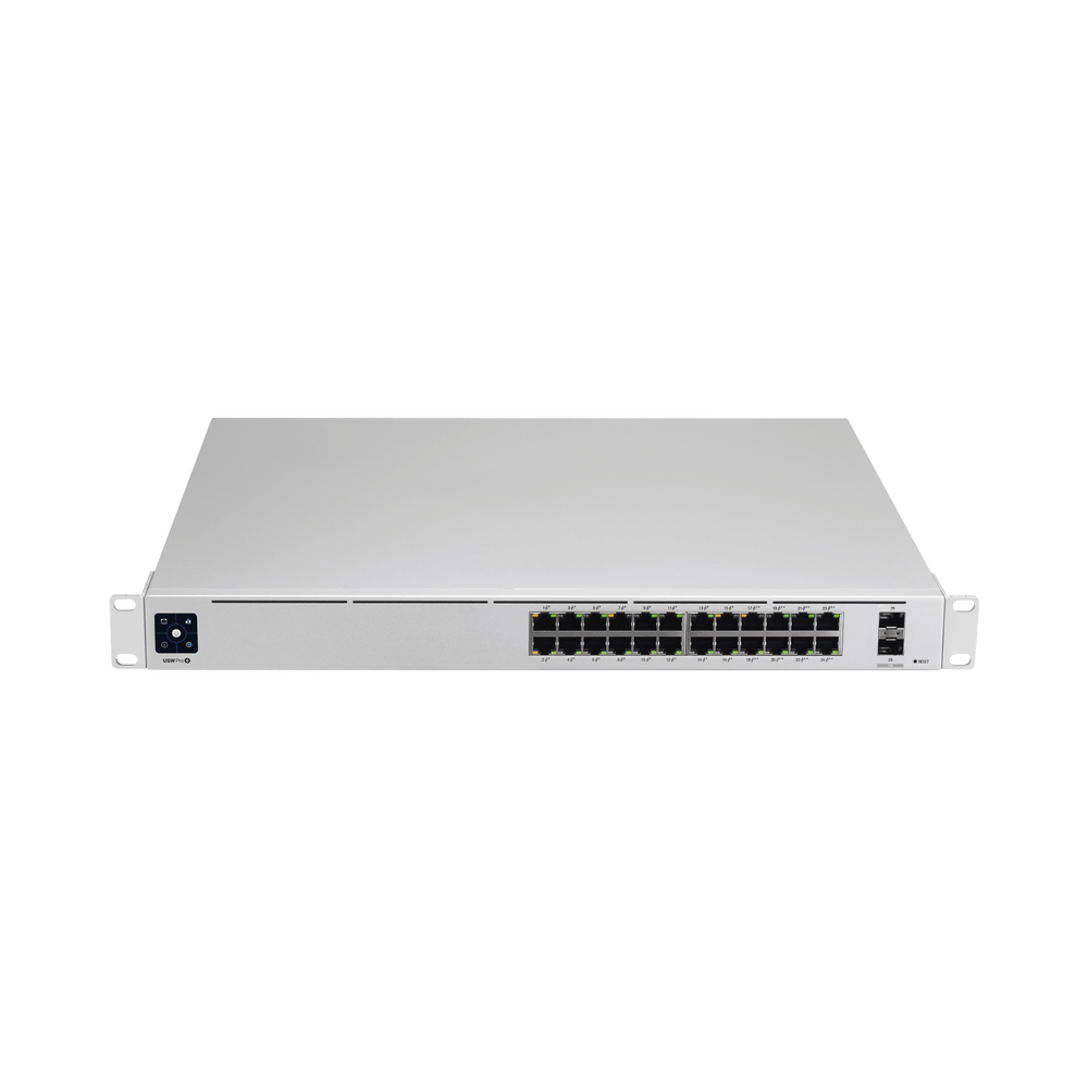 Switch Ubiquiti UniFi Gen2 con funciones capa 3 de 24 puertos PoE 802.3at/bt + 2 puertos 1/10G SFP+ 400W pantalla informativa USW-PRO-24-POE - SILYMX