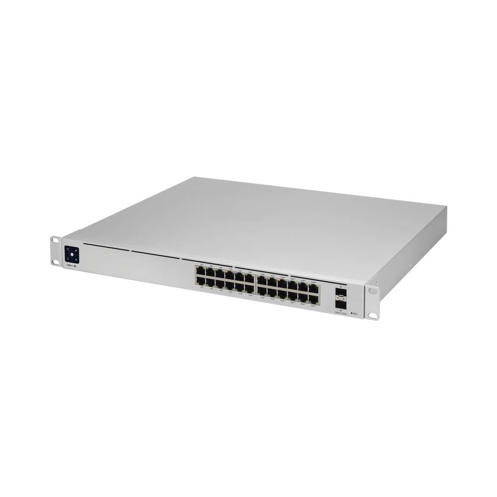 Switch Ubiquiti UniFi Gen2 con funciones capa 3 de 24 puertos PoE 802.3at/bt + 2 puertos 1/10G SFP+ 400W pantalla informativa USW-PRO-24-POE - SILYMX