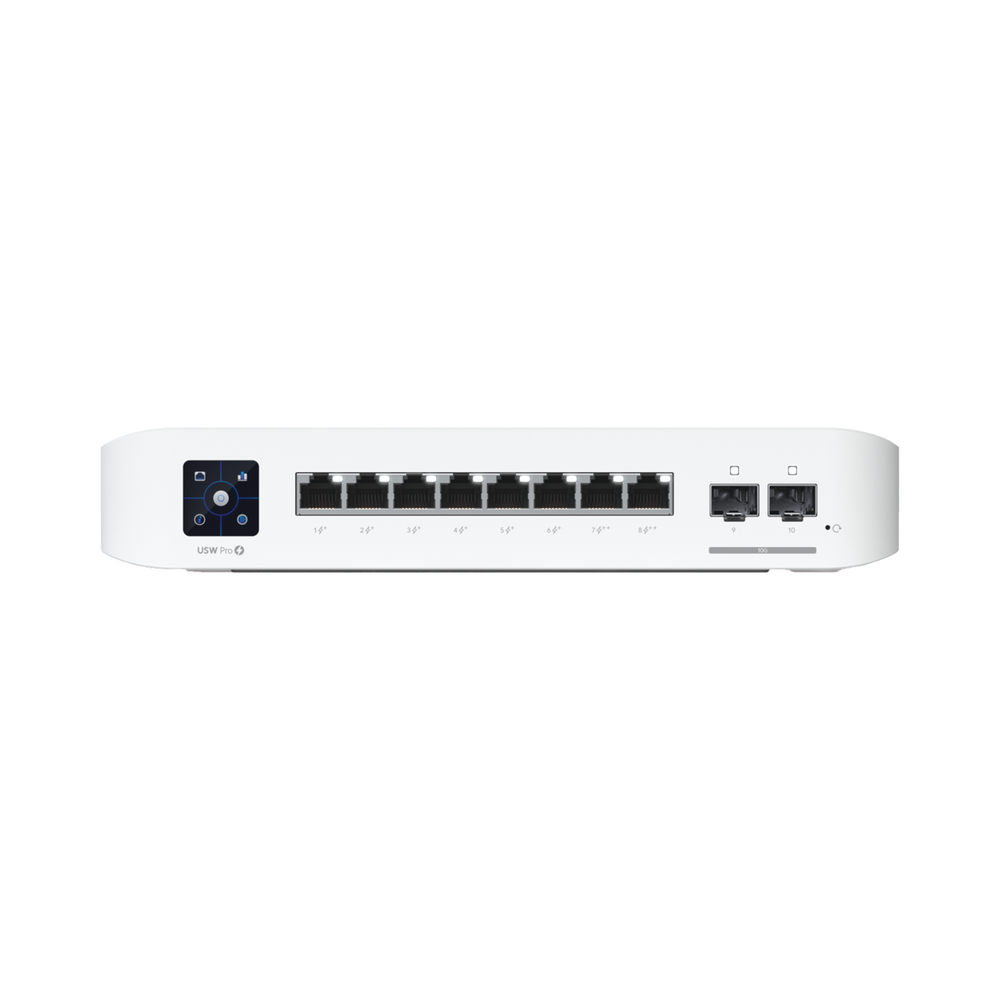 Switch UniFi Pro 8 PoE Administrable 8 puertos GbE (6) puertos POE+ af/at y (2) puertos POE++ 802.3bt (2) puertos SFP+ 10G 120W de presupuesto POE - SILYMX