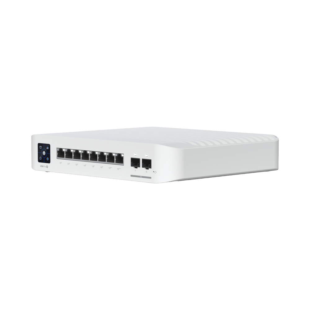 Switch UniFi Pro 8 PoE Administrable 8 puertos GbE (6) puertos POE+ af/at y (2) puertos POE++ 802.3bt (2) puertos SFP+ 10G 120W de presupuesto POE - SILYMX
