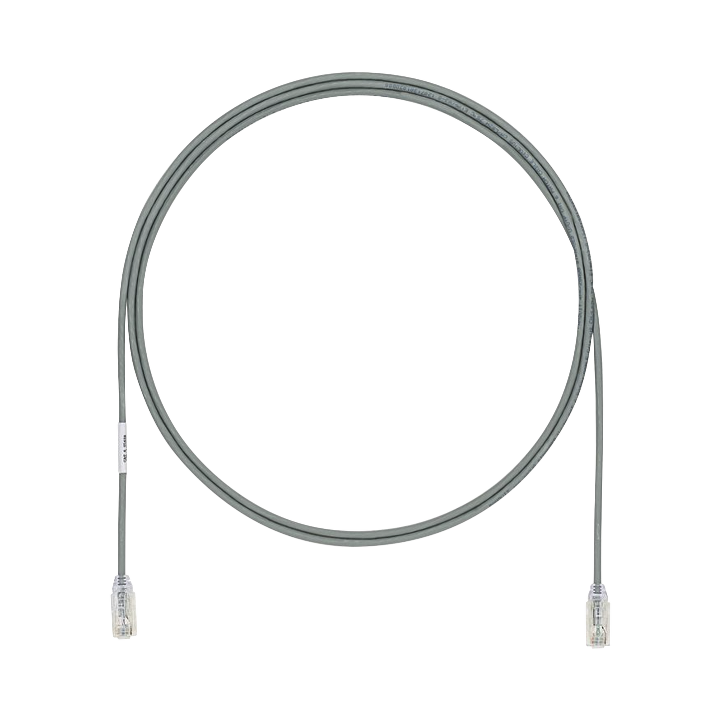 Cable de Parcheo UTP Cat6A, CM/LSZH, Diámetro Reducido (28AWG), Color Gris, 2.13 Metros (7 Pies)