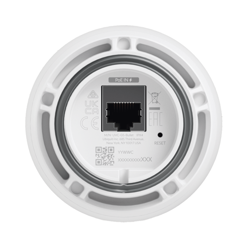 Cámara IP UniFi G5 Bullet 2k (4MPX) 30 FPS interior exterior IP55 resistencia IK04 micrófono IR hasta 9 mts - SILYMX